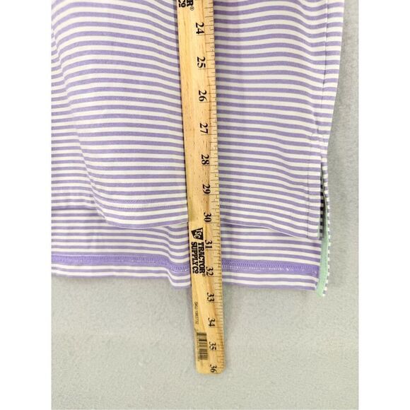 RLX Mens Purple White Striped Golf Performance Stretch Polo Shirt Size Medium - Picture 5 of 7
